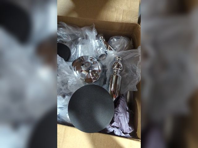 Lot 96-173623 - Box of Multiple Silver Colored Centerpieces. DIY New exact quantity unknown
