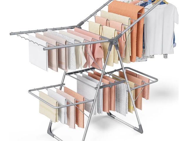 Lot 96-173818 - Clothes Drying Rack - Foldable Laundry Drying Rack for Clothing &amp; Bedding, Easy-to-Assemble, Spa...