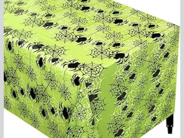 Lot 96-193583 - Box of approx 120-150 Roomtip Halloween Decorations 54" x 108" Spider Tablecloth, Rectangular Spider...