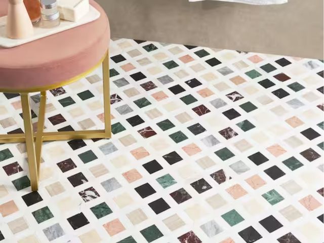 Lot 96-163043 - Approximately 49 Sq. Ft of Ivy Hill Tile Lula Multicolor 11.92 in. x 11.92 in. Polished Marble Floor...