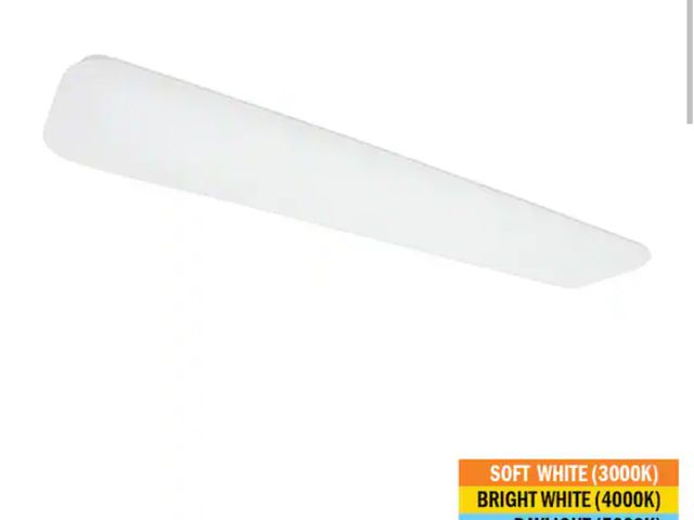 Lot 96-179770 - Commercial Electric
48 in. x 10 in. Classic White LED Flush Mount Closet Light 3200 Lumens 40-Watt A...