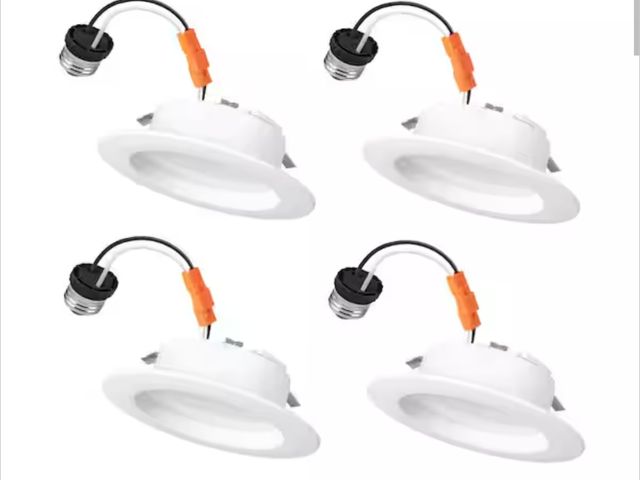 Lot 96-162461 - Commercial Electric
4 in. Integrated LED Recessed Retrofit Light Trim with Selectable Color Temperat...