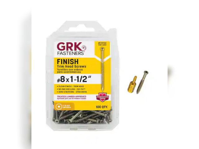 Lot 96-227774 - GRK Fasteners #8 x 1-1/2 in. Star Drive Trim- Head Finish Screw (100-per Pack) New