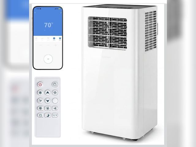 Lot 96-225886 - COSTWAY 14000 BTU Portable Air Conditioner, 3-in-1 Smart AC Unit with WiFi APP/Remote Control, Fan &...