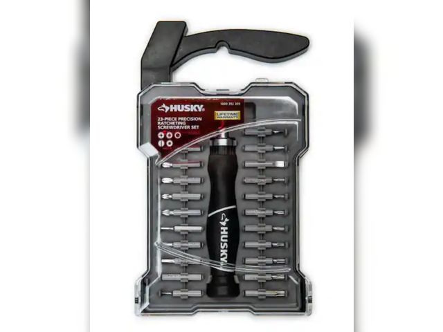 Lot 96-180185 - Husky
Ratcheting Precision Screwdriver Set (23-Piece)
No cover to case
Appears Unused