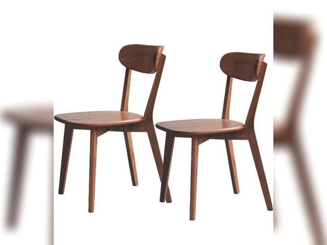 Lot 96-174644 - Dining Chairs Set of 2, Solid Oak Wood Dining Chair with Comfortable Backrest, Sturdy Wooden Chairs ...