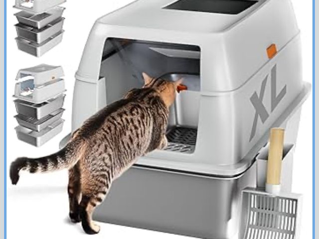 Lot 96-173148 - Tom &amp; Sora Creations Stainless Steel Sifting Litter Box, Sifting Cat Litter Box for Pine Pellets...