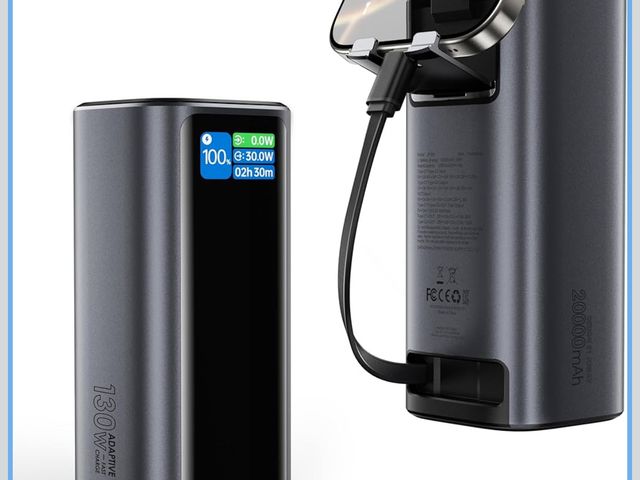 Lot 96-172503 - Power Bank 20000mAh, 130W Laptop Portable Charger with 100W Fast Charging, Dual Ports &amp; Built-in...