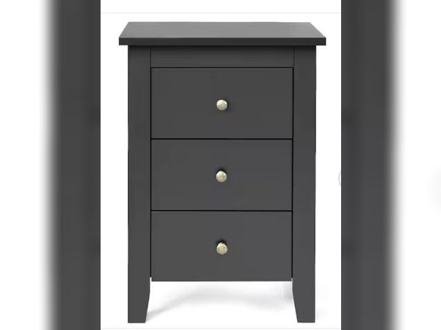 Lot 96-197961 - 3-Drawers Black Nightstand 26 in. x 18 in. x 14.5 in. New