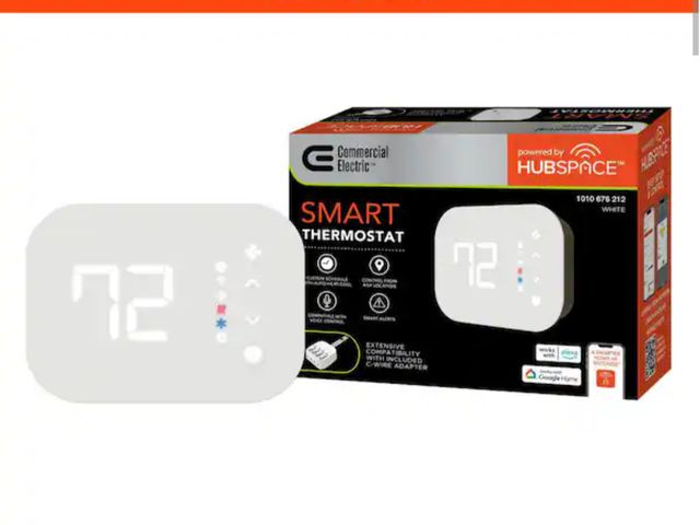 Lot 96-174310 - Commercial Electric
Wi-Fi and Bluetooth Enabled Smart Programmable Thermostat with Schedules Powered...