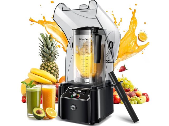 Lot 96-159470 - WantJoin Professional Commercial Blender With Shield Quiet Sound Enclosure 2200W Industries Strong a...