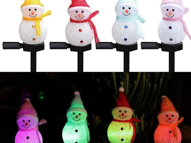 Lot 96-190832 - Garden Decorations Snowman Solar Lights, Solar Power LED with Stakes 
New