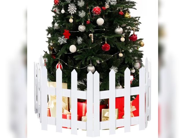 Lot 96-194873 - Case of 8 Boxes 16" Extra Tall Christmas Tree Fence, Heavy Duty Wooden Baby Gate Around Christmas Tr...