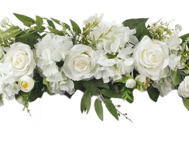Lot 96-179115 - Firlar 25.6 Inch Artificial Peony Roses Flower Swag, Faux Flowers Arch Simulation Door Lintel, Fake ...