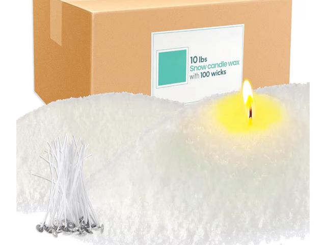 Lot 96-186643 - Snow Pearled Candle- Powder DIY Candle Making for Soy Wax Candle Crafts LongLasting Burn Time- White...