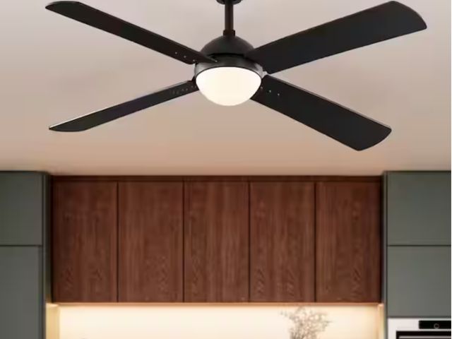 Lot 96-222140 - Hampton Bay
Katia 52 in. Indoor Matte Black Downrod Mount Ceiling Fan with Adjustable White Light LE...