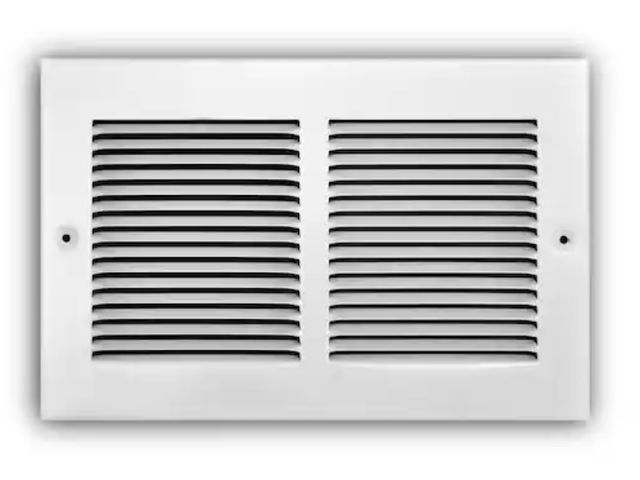 Lot 96-232578 - 2 pack of  Everbilt 10 in. x 6 in. 1-Way Steel Baseboard Return Air Grille in White 1 new &amp; 1 no...