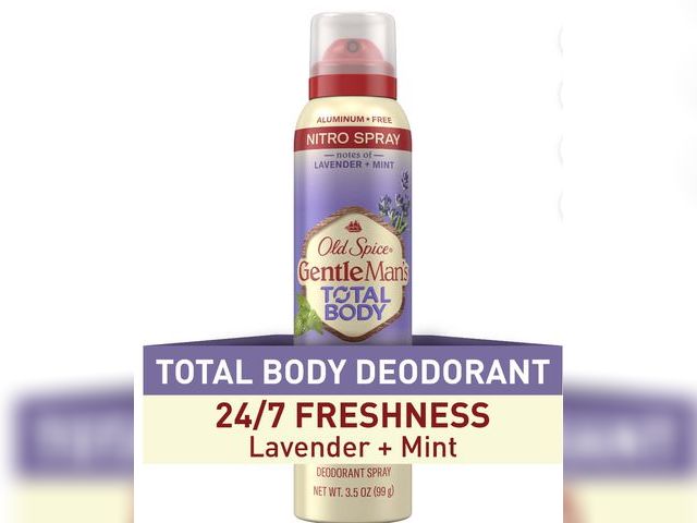 Lot 96-164843 - Old Spice GentleMan's Blend Total Body Deodorant for Men, Lavender Mint, Aluminum Free Spray, 3.5 oz...