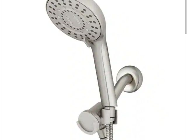 Lot 96-191679 - Waterpik 
8-Spray Wall Mount Magnet Assist Multi Height Handheld Shower Head 1.8 GPM in Brushed Nick...