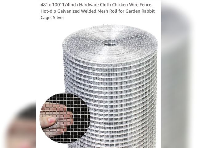 Lot 96-174576 - Galvanized welded chicken wire fencing. 48”  tall x 100’ length, with 1/4 inch opening for the squar...