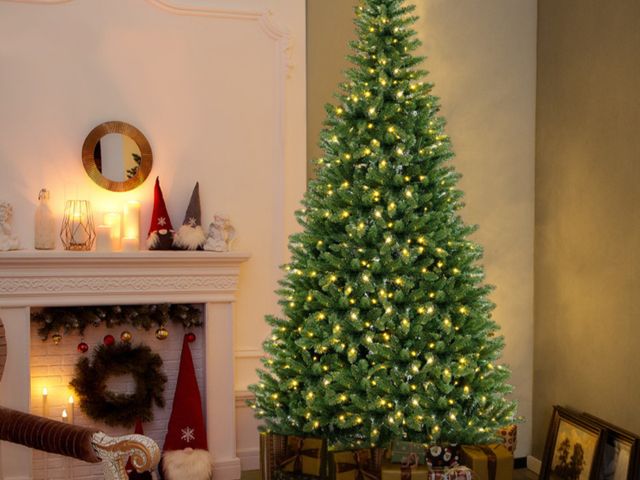 Lot 96-192522 - 8 FT Corner Artificial Christmas Tree with 1137 Branch Tips and 360 Warm White LED Lights
New 
Msrp ...