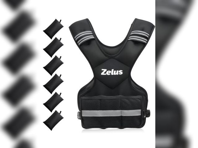 Lot 96-164417 - ZELUS Weighted Vest for Men and Women | 4-10lb/11-20lb/20-32lb Vest with 6 Ironsand Weights for Home...