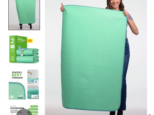Lot 96-230872 - IMPROVIA Washable Underpads 2 Pack 34x52 in. New