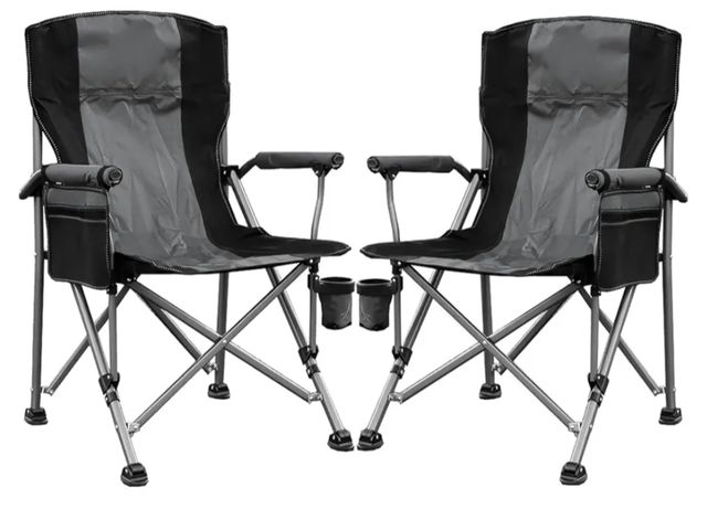 Lot 96-174327 - Camping Chair for Adults Heavy Duty Outdoor Patio Lawn Chairs Portable Support 350 LBS High Back Pad...