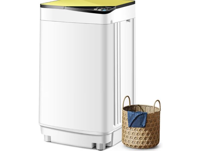 Lot 96-192362 - COSTWAY Portable Washing Machine, 7.7lbs Capacity Compact Laundry Washer and Spin Combo with 6 Progr...
