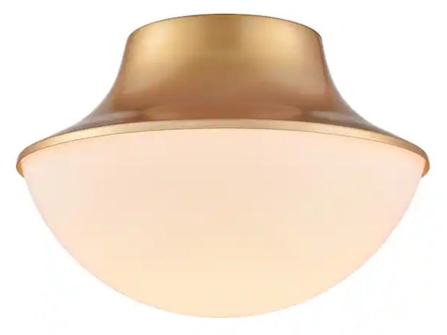 Lot 96-198243 - CLAXY
11.02 in. 1-Light Gold Finish Modern Flush Mount with Metal Shade and No Bulbs Included (1-Pac...