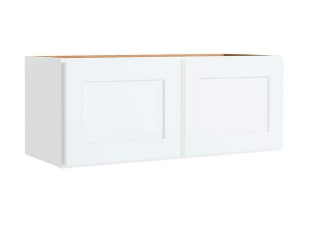 Lot 96-180012 - Hampton Bay Courtland 30 in. W x 12 in. D x 12 in. H Assembled Shaker Wall Bridge Kitchen Cabinet in...
