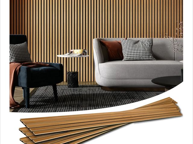 Lot 96-150418 - Art3d 4-Pack Acoustic Wood Slat Wall Panels for Interior Decor, 3D Fluted Sound Absorbing Wood Panel...