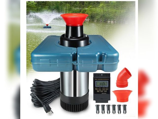 Lot 96-170448 - Goldlife Pond Fountain Aerator, F2-2 1HP 750W 110V Stainless Steel Floating Fountain With 100 Feet P...