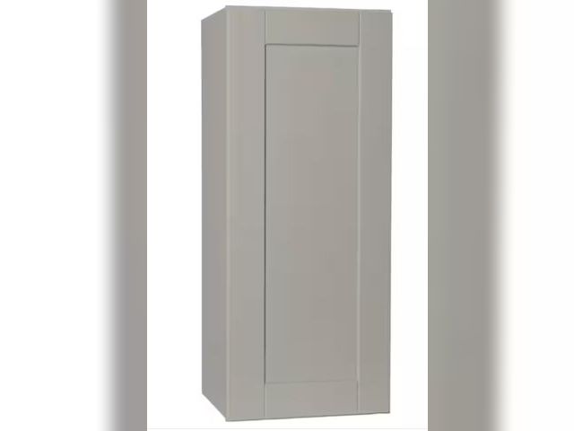 Lot 96-182126 - Hampton Bay
Shaker 15 in. W x 12 in. D x 36 in. H Assembled Wall Cabinet in Dove Gray
MSRP $131
New