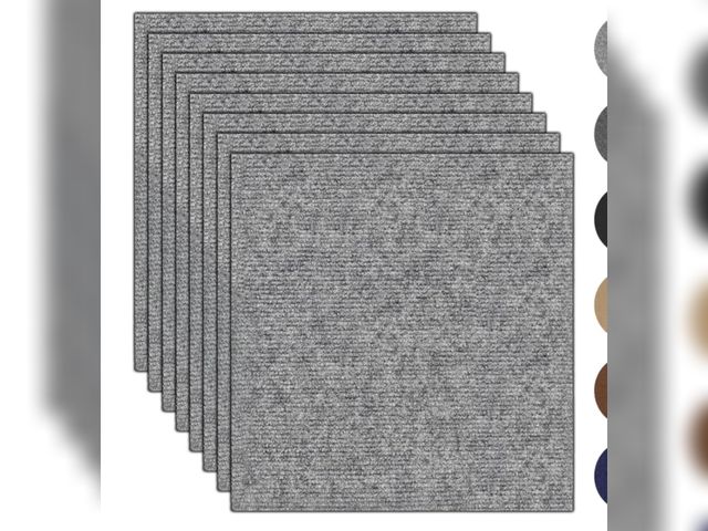Lot 96-187769 - 10Pcs Carpet Tiles Peel and Stick 24”x 24” Non-Slip Self Adhesive Squares Carpet Floor Tile Reusable...