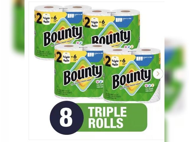 Lot 96-212068 - Bounty
Select-A-Size White Paper Towel Roll (8-Triple Rolls)
New