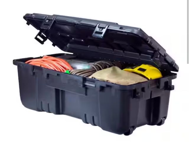 Lot 96-174344 - Plano 
27-Gal. Hinged Storage Box in Black new