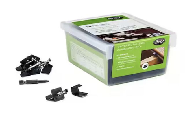 Lot 96-212073 - Trex
Hideaway 50 sq. ft. Universal Hidden Deck Fasteners, Combo Pack with Start Clips, Black
New