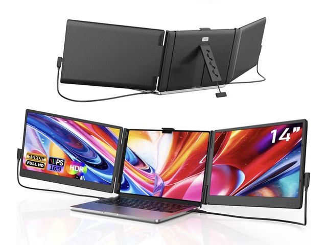 Lot 96-180719 - Laptop Screen Extender, 14'' FHD 1080P IPS Portable Monitor for Laptop, Triple Screen Extender Monit...