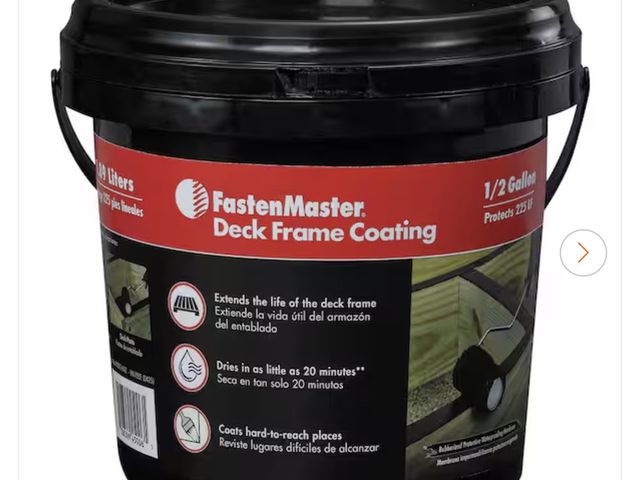 Lot 96-181559 - FastenMaster Deck Frame Coating 1/2 gal. 225 lin feet

New