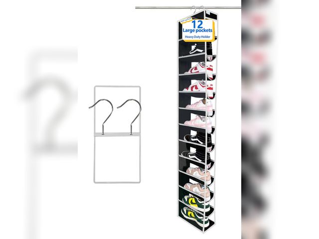 Lot 96-190469 - hanging shoe organizer , 12Section,shoe organizer,Ample Storage Space,college dorm essentials for gi...