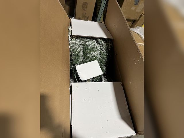 Lot 96-197512 - Home Decorators Collection 9 ft. Breckenridge Twinkling Adaptive Lighting Downswept Fraser Fir Flock...