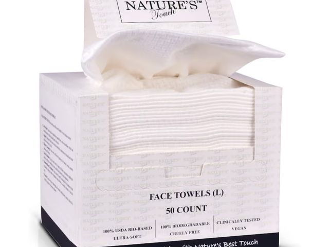 Lot 96-194296 - Nature’s Touch Face Towels, Biodegradable Viscose, 100% USDA Biobased, Disposable Face Towelette, Ul...