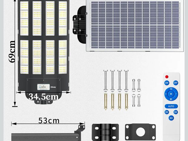 Lot 96-177249 - Ofuray Of-6200W Solar Street Lights Outdoor, 620000LM Solar Security Flood Light Parking Lot Lights ...