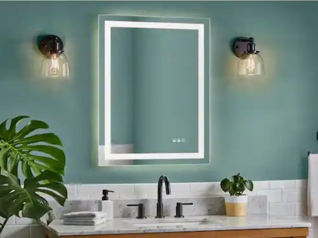 Lot 96-166719 - Glacier Bay
24 in. W x 32 in. H Rectangular Frameless Anti-Fog LED Light Wall Bathroom Vanity Mirror...