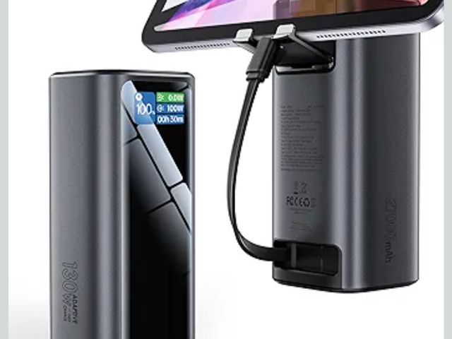 Lot 96-182892 - LHUOED
Laptop Power Bank, 130W Portable Charger with Dual Ports &amp; Built-in Retractable Cable, 27...