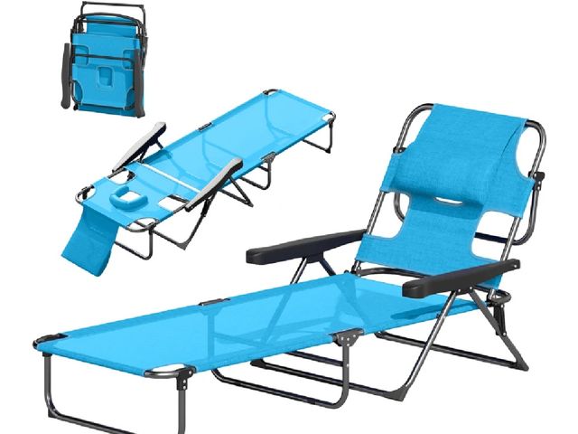 Lot 96-150928 - Outsunny Folding Lounge Chair w/ Reclining Back, Light Blue

MSRP $100

New