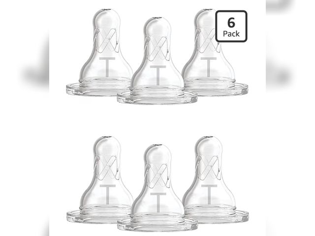 Lot 96-190859 - Dr. Brown's Natural Flow Baby Bottle Nipple Level T - Newborn, Slower Flow - 6pk - 0m+ New