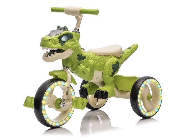 Lot 96-178680 - Dinosaur Kids Tricycle for Rider, Toddlers Kid Trike Bike Big Wheel with Wide Flash Wheels, Anti-Sli...