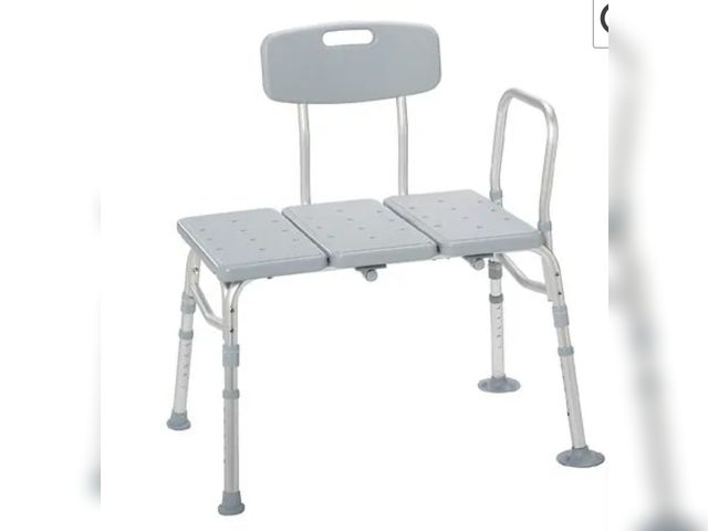 Lot 96-176641 - Drive Medical Plastic Tub Transfer Bench with Adjustable Backrest, 1.0 ea New
